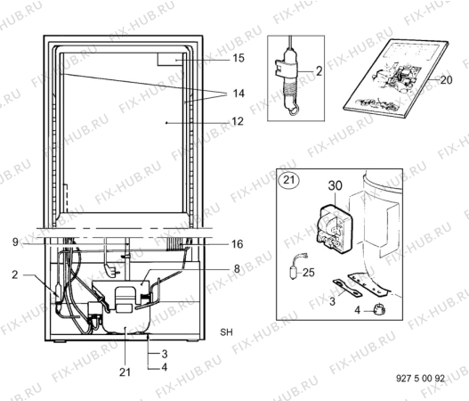 Взрыв-схема холодильника Husqvarna Electrolux GM132KE - Схема узла C10 Cold, users manual